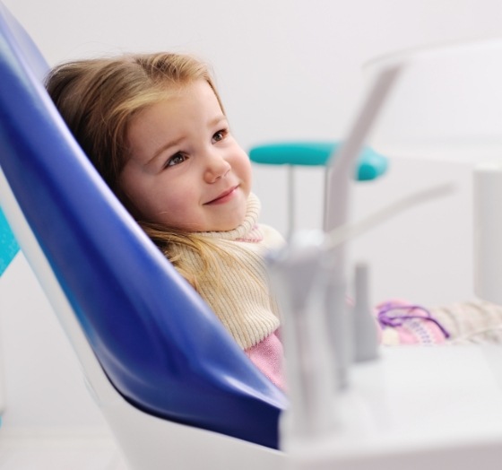 Child smiling during airway obstruction consultation
