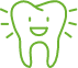 Animated smiling tooth with sparkles representing phase one integrative orthodontics