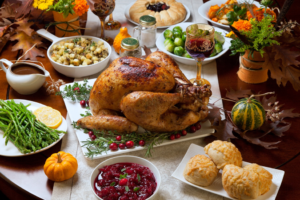 an assortment of holiday foods