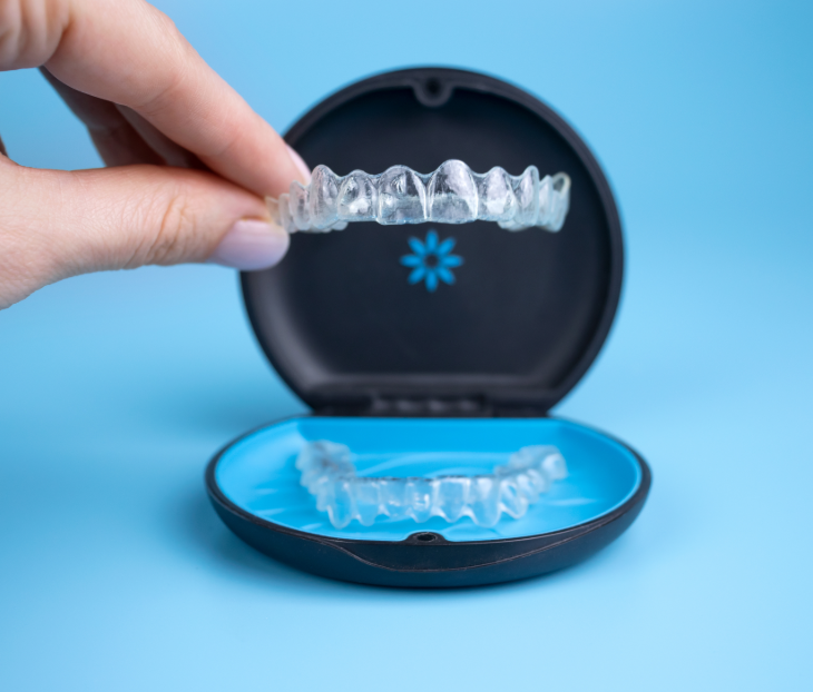 Invisalign clear aligner in tray
